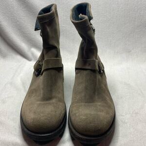 C La Canadienne Khaki Suede Leather Boots size 9.5